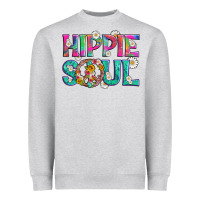 Heather Grey hippie soul with tie dye and flowers Heavyweight Sweatshirt - Artiststas