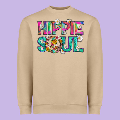 Hippie Soul With Tie Dye And Flowers Heavyweight Sweatshirt Designed By Artiststas