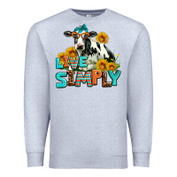 Heather Grey live simply Premium Sweatshirt - AdoDesignShop