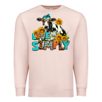 Pale Pink live simply Premium Sweatshirt - AdoDesignShop