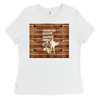 White husband daddy gamer hero Ladies Tee - TumblerDesignByShophia