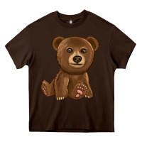 Chocolate Brown bear Heavy Core Tee - texasbilliewilder