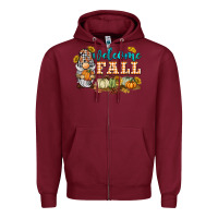 Burgundy welcome fall gnome Zipper Hoodie - BarkalooDesign