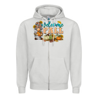 Dove Grey welcome fall gnome Zipper Hoodie - BarkalooDesign