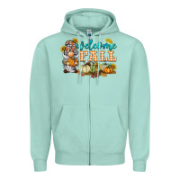Seafoam welcome fall gnome Zipper Hoodie - BarkalooDesign