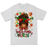 Dove Grey santa's favorite nurse afro messy bun Premium Tee - texasbilliewilder