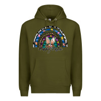 Army Green happy easter rainbow Premium Hoodie - CowhideDigitalArt