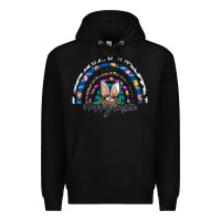 Black happy easter rainbow Premium Hoodie - CowhideDigitalArt