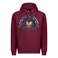 Burgundy happy easter rainbow Premium Hoodie - CowhideDigitalArt