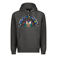 Charcoal Heather happy easter rainbow Premium Hoodie - CowhideDigitalArt
