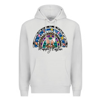 Dove Grey happy easter rainbow Premium Hoodie - CowhideDigitalArt
