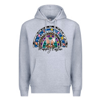 Heather Grey happy easter rainbow Premium Hoodie - CowhideDigitalArt