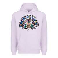 Lilac happy easter rainbow Premium Hoodie - CowhideDigitalArt