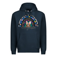 Navy happy easter rainbow Premium Hoodie - CowhideDigitalArt