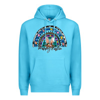 Ocean Blue happy easter rainbow Premium Hoodie - CowhideDigitalArt