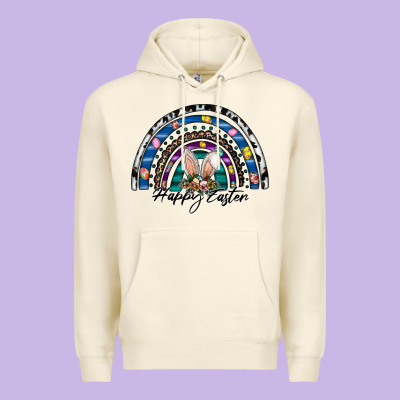 Happy Easter Rainbow Premium Hoodie Designed By Cowhidedigitalart