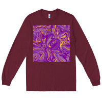 Burgundy Abstract Mardi Gras Seamless Pattern Long Sleeve Tee - FaDigitalArtStudio