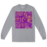 Heather Grey Abstract Mardi Gras Seamless Pattern Long Sleeve Tee - FaDigitalArtStudio