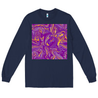 Navy Abstract Mardi Gras Seamless Pattern Long Sleeve Tee - FaDigitalArtStudio