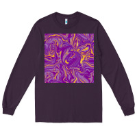 Plum Abstract Mardi Gras Seamless Pattern Long Sleeve Tee - FaDigitalArtStudio