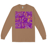 Toasted Coconut Abstract Mardi Gras Seamless Pattern Long Sleeve Tee - FaDigitalArtStudio