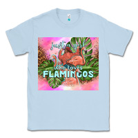 Dusty Blue just a girl who loves flamingo Classic Tee - TumblerDesignByShophia