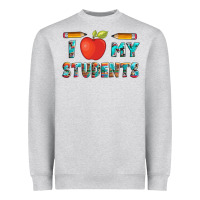 Heather Grey i love my students with pen and Heavyweight Sweatshirt - Artiststas
