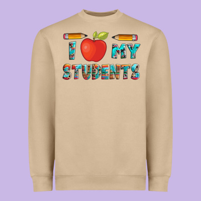 I Love My Students With Pen And Heavyweight Sweatshirt Designed By Artiststas