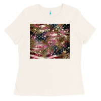 Bone American flag leopard pinktumbler Ladies Tee - HowdyJamesFarm