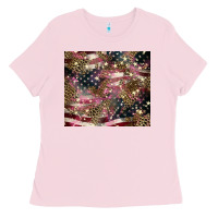 Bubblegum Pink American flag leopard pinktumbler Ladies Tee - HowdyJamesFarm