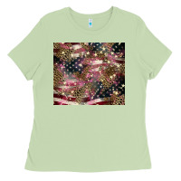 Matcha American flag leopard pinktumbler Ladies Tee - HowdyJamesFarm