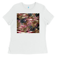White American flag leopard pinktumbler Ladies Tee - HowdyJamesFarm