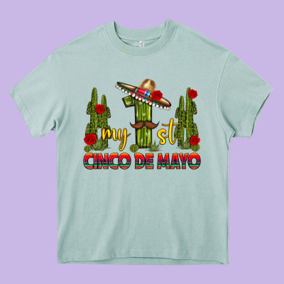 My 1st Cinco De Mayo Heavy Core Tee Designed By Texasbilliewilder