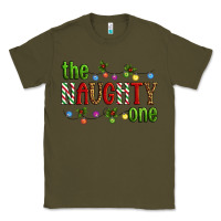 Army Green The Naughty One Christmas Classic Tee - Artiststas