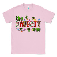 Bubblegum Pink The Naughty One Christmas Classic Tee - Artiststas