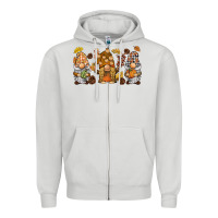 Dove Grey fall gnomies Zipper Hoodie - BarkalooDesign