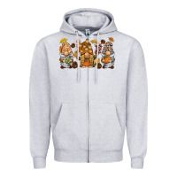 Heather Grey fall gnomies Zipper Hoodie - BarkalooDesign