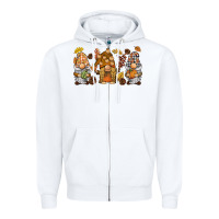 White fall gnomies Zipper Hoodie - BarkalooDesign