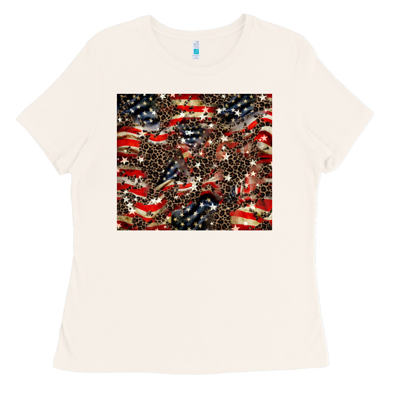 American Flag Leopard Tumbler Ladies Tee by HowdyJamesFarm | Teevron
