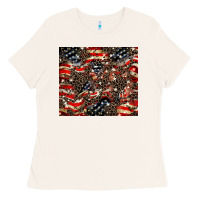 Bone American flag leopard tumbler Ladies Tee - HowdyJamesFarm