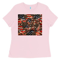 Bubblegum Pink American flag leopard tumbler Ladies Tee - HowdyJamesFarm