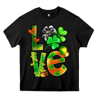Black st.patrick love with clover Heavy Core Tee - NancyCooperArtShop