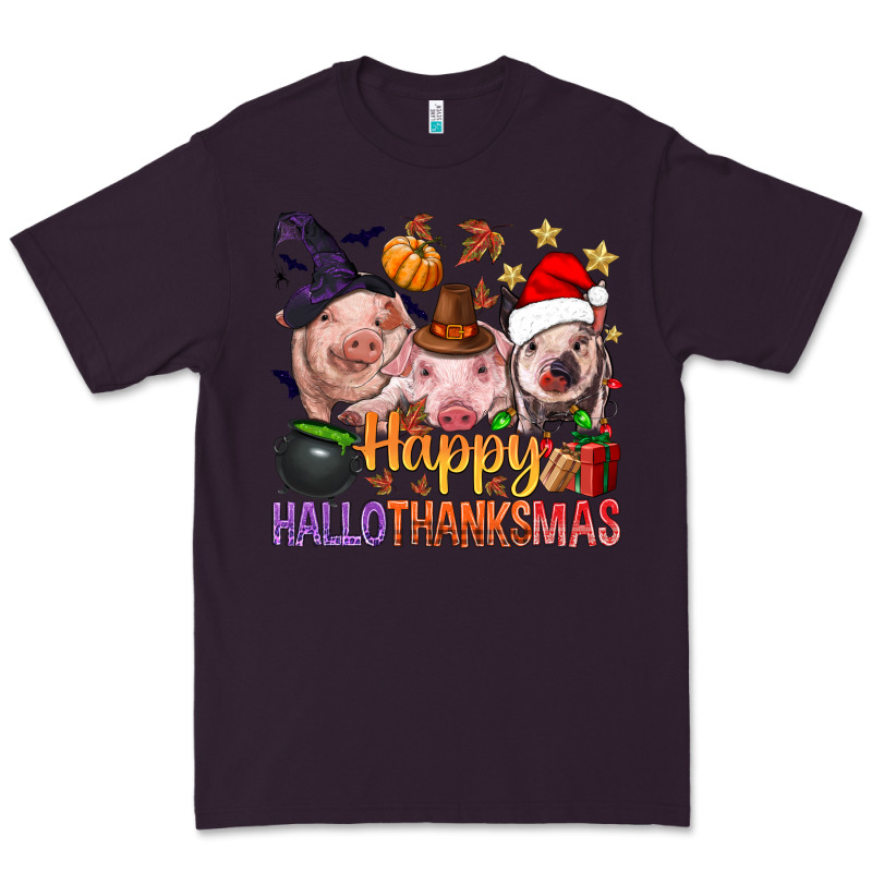 Happy Hallothanksmas Pigs Premium Tee by NancyCooperArtShop | Teevron