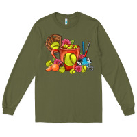 Army Green Softball Coffee Mug Long Sleeve Tee - FaDigitalArtStudio