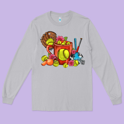 Softball Coffee Mug Long Sleeve Tee Designed By Fadigitalartstudio