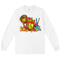 White Softball Coffee Mug Long Sleeve Tee - FaDigitalArtStudio