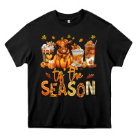 Black Tis' the season Fall Heifer coffee cups Heavy Core Tee - RanaPortraitStore