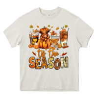 Cream Tis' the season Fall Heifer coffee cups Heavy Core Tee - RanaPortraitStore