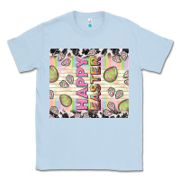 Dusty Blue happy easter with cowhide Classic Tee - TumblerDesignByShophia