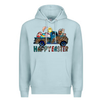 Blue Mist Happy Easter truck Premium Hoodie - CowhideDigitalArt